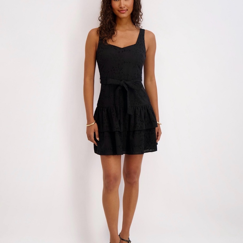 Kensie Black Tiered Mini Dress